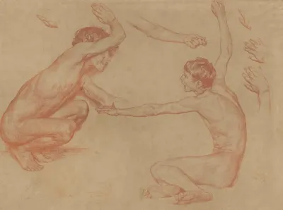 Two Studies Of Boy Nudes And Studies Of Hands