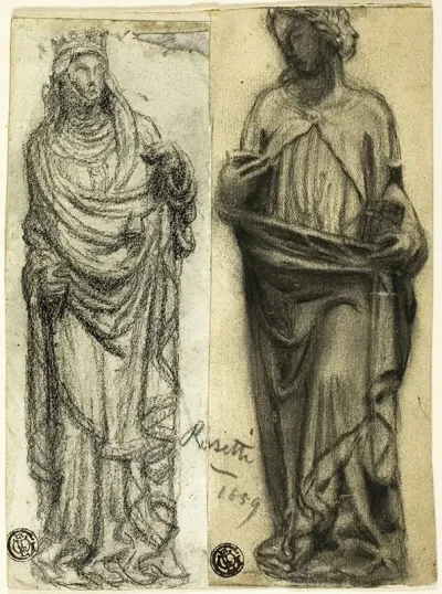 Two Studies Of Medieval Sculpture