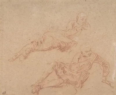 Two Studies Of Reclining Youth