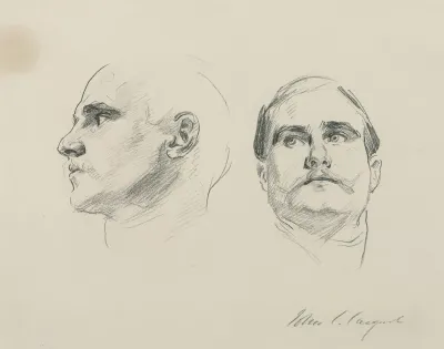 Two Studies Of The Head Of A Man