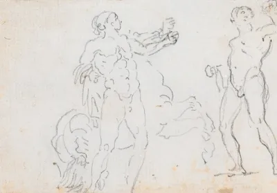 Two Studies Of The Statue Of Alexander And Bucephalus Verso