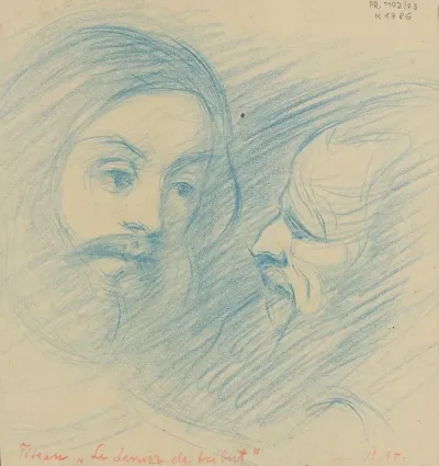 Two Studies Of Titians Heads