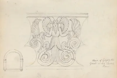 Two Studies The Throne Of Gregory The Great Church Of San Gregorio Magno Rome
