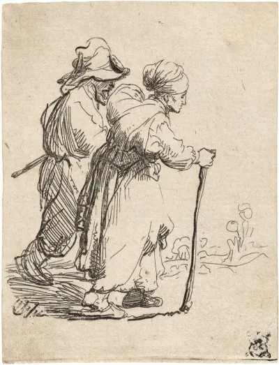 Two Tramps A Man And A Woman