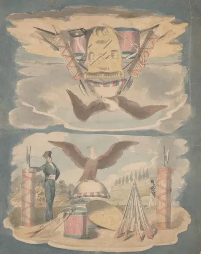 Two Vignettes Incorporating Designs For The Seal Of The City Of New York