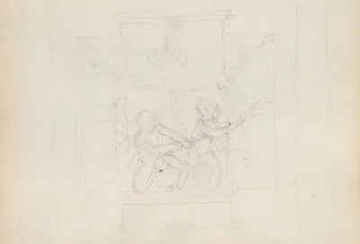 Two Winged Putti Fighting For The Palm Eros And Anteros