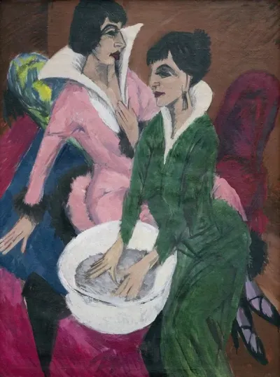 Two Women By A Sink The Sisters