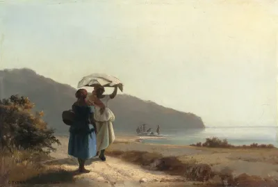 Two Women Chatting By The Seast Thomas
