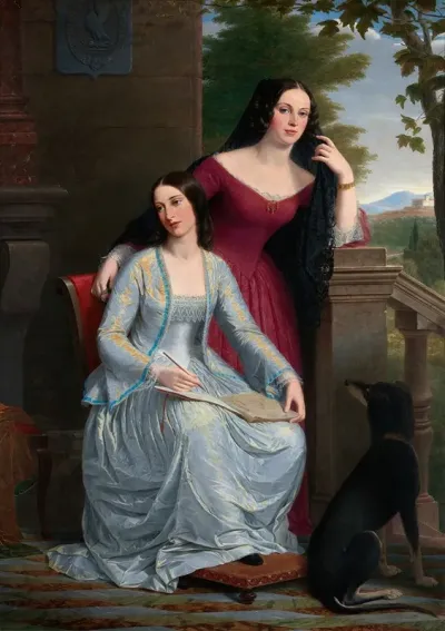 Two Women In An Italian Landscape