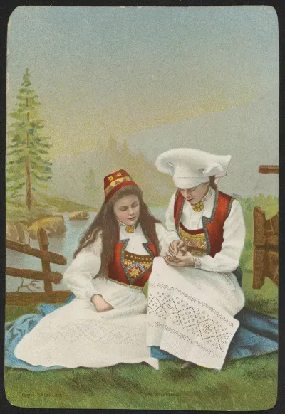 Two Women In Traditional Costumes
