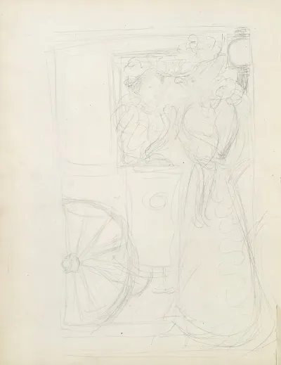 Two Women Stopping To Converse With An Acquaintance Riding In A Carriage