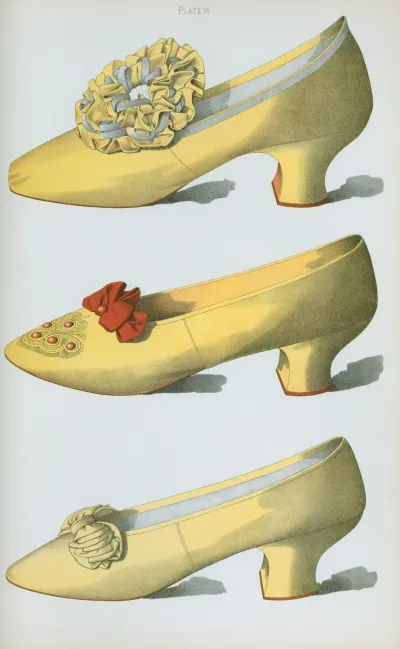 Two Yellow Satin Shoes The First Worn On Stage By The Actress Miss Ada Cavendish And One Straw Colored Shoe