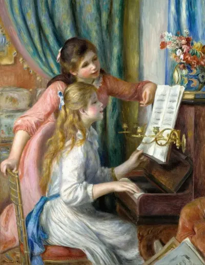 Two Young Girls At The Piano