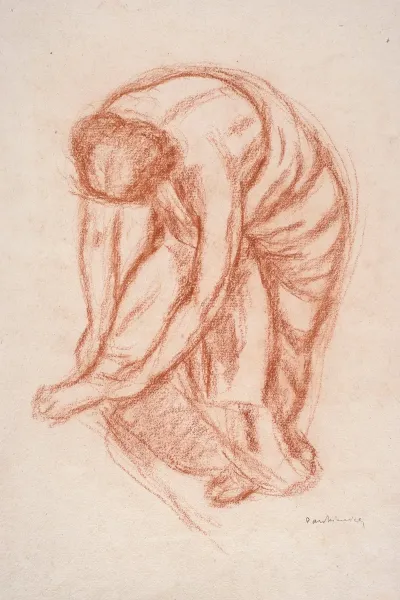 Tying A Sandal Study For A Painting