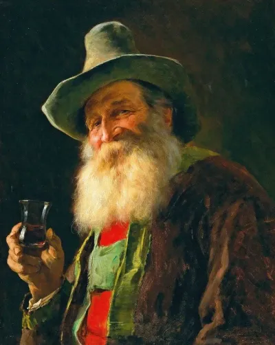 Tyrolean Farmer With Wine Glass