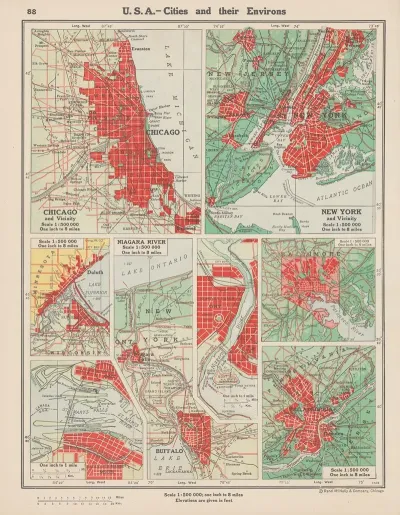 U S A Cities And Their Environs