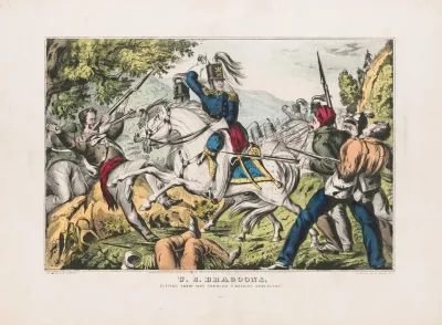 U S Dragoons Cutting Their Way Through A Mexican Ambuscade