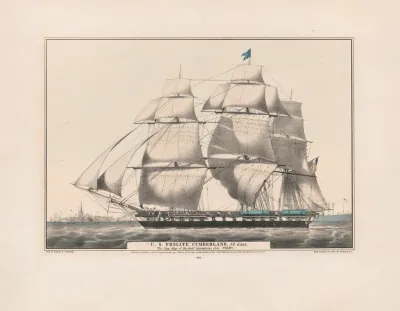 U S Frigate Cumberland 54 Guns The Flag Ship Of The Gulf Squadron Com Perry