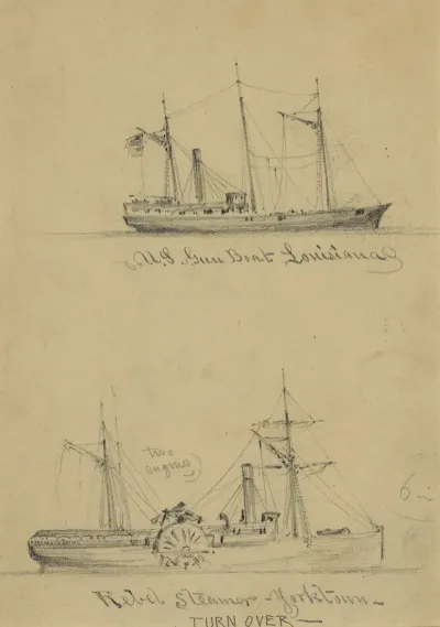 U S Gun Boat Louisiana Rebel Steamer Yorktown