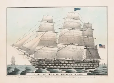 U S Ship Of The Line Pennsylvania 140 Guns