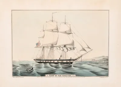 U S Sloop Of War Vincennes 20 Guns