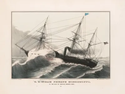 U S Steam Frigate Mississippi In The Gulf Of Mexico March 1847