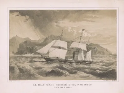 U S Steam Frigate Mississippi Passing Punta Tristao N West Point Of Madeira