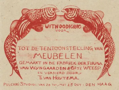 Uitnodigingskaart Voor Tentoonstelling Van Meubelen