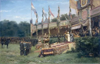 Uitreiking Van Het Lombokkruis Door Koningin Wilhelmina Op Het Malieveld In Den Haag 6 Juli 1895