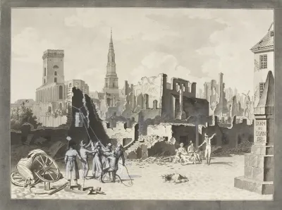 Ulfeldts Plads Det Nuvaerende Grabrodretorv Efter Englaendernes Bombardement I September 1807