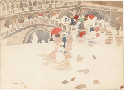 Umbrellas In The Rain Venice