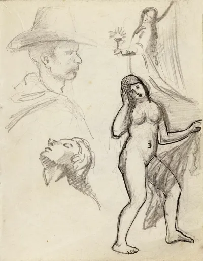 Un Ange Une Femme Nue Et Deux Tetes
