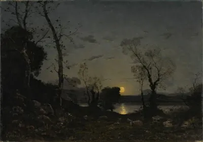 Un Lac Au Clair De Lune