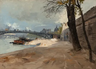 Un Quai Pres De Pont Des Saints Peres