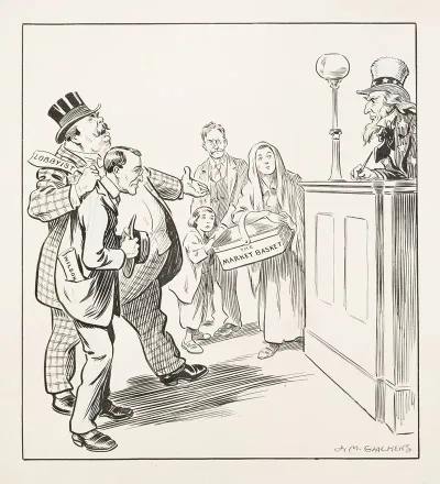 Uncle Sam As Judge In A Courtroom