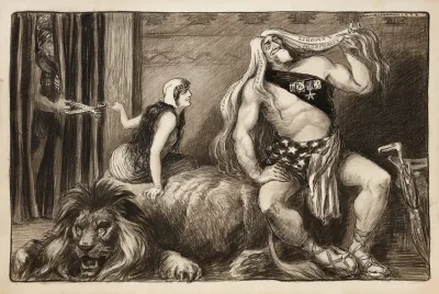 Uncle Sam As Sampson Admiring His Long Hair Representing Individuality Competition Liberty And Prosperity