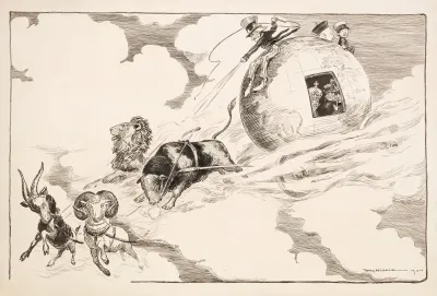 Uncle Sam Drives A Carriage Made Of The Globe
