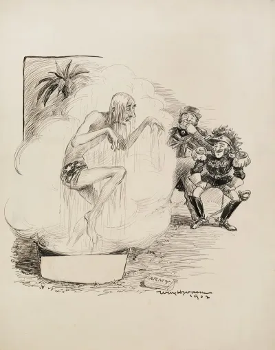 Uncle Sam Soaking Wet In A Wash Tub With A Bar Of Army Soap