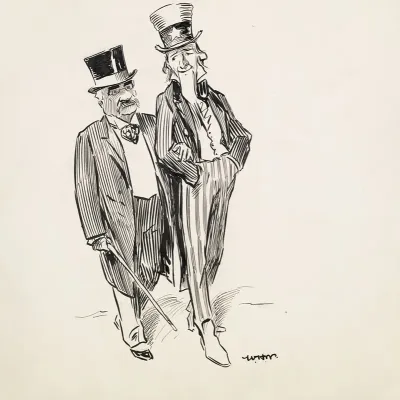 Uncle Sam Walks Arm In Arm With A Wealthy Man Probably J Pierpont Morgan