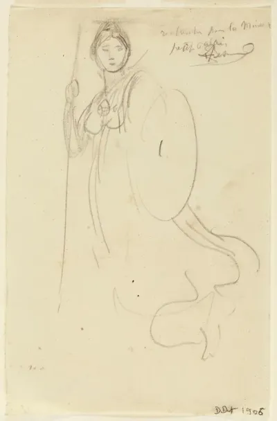 Une Femme En Armure Et Bouclier De Face