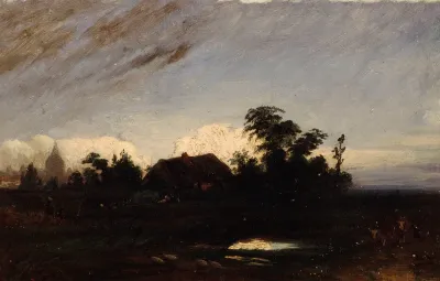 Une Mare Pres De La Glaciere Au Crepuscule