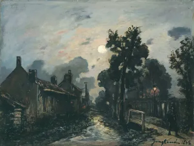 Une Rue A Delft Le Soir