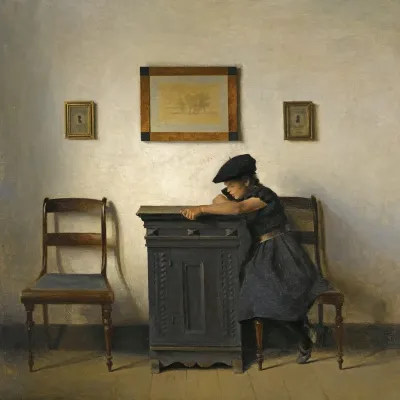 Ung Kvinde I Interior Young Girl In An Interior