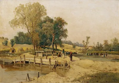 Ungarische Landschaft Mit Viehtranke
