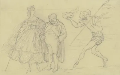Ungleiches Paar Von Rechts Eilt Ein Dandyhaft Gewandeter Wilhelm I Herbei