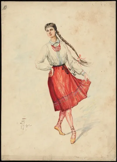 Unidentified Italian Opera Costume Design Plate 10