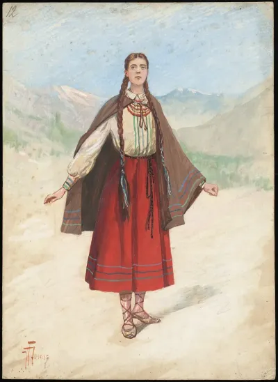Unidentified Italian Opera Costume Design Plate 12