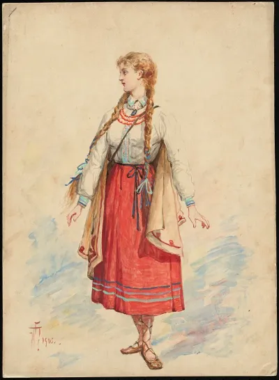 Unidentified Italian Opera Costume Design Plate 1