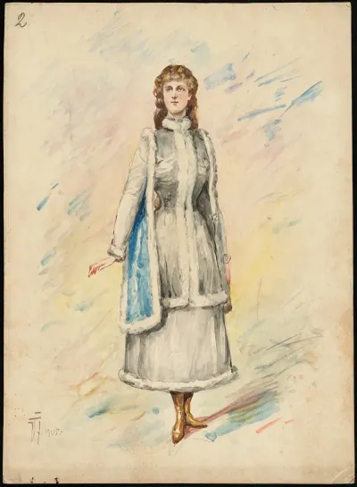 Unidentified Italian Opera Costume Design Plate 2