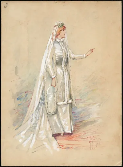 Unidentified Italian Opera Costume Design Plate 3